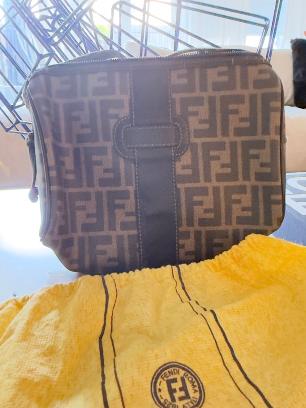 Fendi Zucca FF Monogram Crossbody Camera Bag Brown